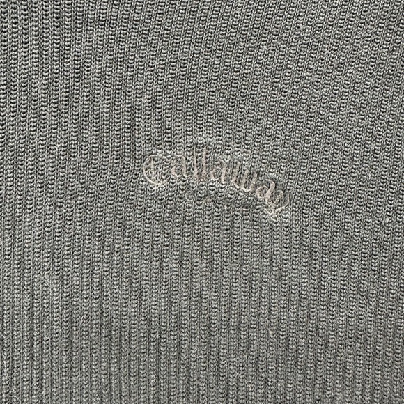Callaway Golf Knit Sweater Mens Medium Black V-Neck Ribbed 100% Cotton - Picture 4 of 6